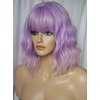 Short WavyPurple wig Amity costume wig the owl house synthetic hair wig with bangs14 inches wig for Women and Girl (Purple ombre pink)