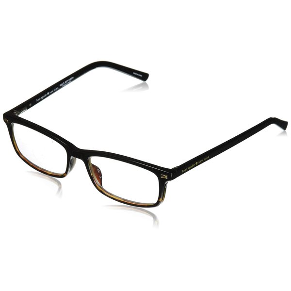 Kate Spade New York Women's Jodie 2 Rectangular Reading Glasses, BLK HAVAN, 50 mm + 2.5