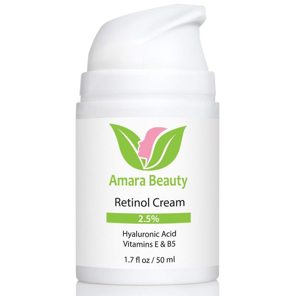 Retinol Cream for Face 2.5% with Hyaluronic Acid & Vitamins E & B5, 1.7 fl. oz.