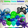 Video Game Balloon Garland Arch Kit 127Pcs Purple Teal Blue Green Black Purple Starburst Foil Balloons for Boys Game Theme Party Decorations gamer night Birthday Supplies