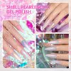 RARJSM Pearl Gel Nail Polish Glitter Pearlescent Shell Gel Polish Pink Beige Pearl Blue Green Purple Shimmer Mermaid Swirl Thread Effect Gel Soak Off LED UV Curing Requires DIY Manicure Use
