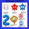 HADCKJA Baseball Balloons Baseball Birthday Party Supplies with 2nd Balloon Baseball Glove Balloon Red Blue Star Red Blue Confetti Balloon for Boy Shower Decorations Birthday Party Decorations 9Pcs