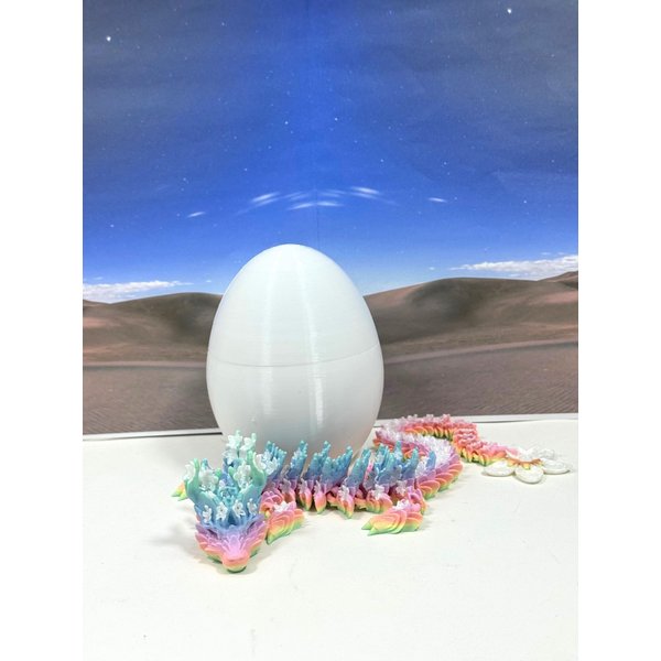Articulated Dragon, 3D Printed Dragon with Dragon Egg,12" Rainbow Cherry Blossom Dragon, Fidget ADHD Toy, Executive Desk Toy D060-CLS