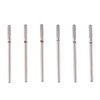 MZCMSL 6pcs Cylinder Cuticle Bits, Safety Manicure Drill Bits for Nail Prep, 3/32 Shank Diamond Nail Bits (Fine & Medium)