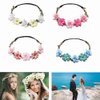 4Pcs Flower Crown for Women Girls Headband Color Mixing Hair Accessories Wedding Bride Rose Hair Ring