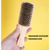 Wooden Boar Bristle Hair Brush and Comb Set for Women and Men, Paddle Boars Hairbrush for Smoothing Fine Thin Hair, Peach Wood Comb for Detangling Hair, Make Hair Shiny and Soft