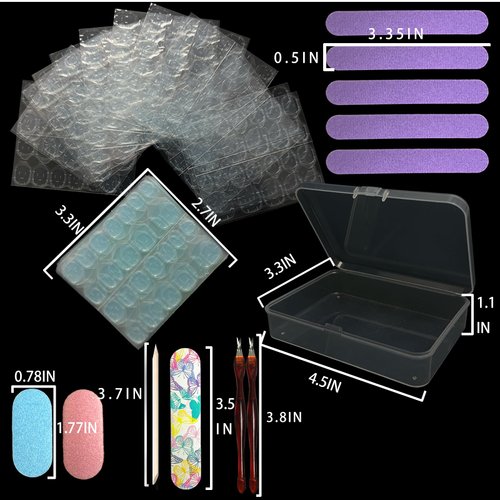 50 Sheets Double Side Nail Sticky Tabs, Nail Sticker for Press on Nail Ahensive Tabs, thin 0.35mm,Waterproof Breathable False Nail Tips Jelly Adhesive Tabs Nail Glue (Blue 50Pack)