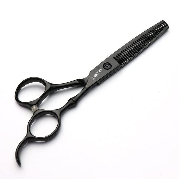SHARONDS 6/7 Inch Professional 440C Hair Cutting Scissor Salon Hairdressing Thinning Shears Perfect for Barber and Home Use (6 in tooth)