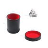Leatherette Dice Cup with Lid, Includs 16mm Regular Dices, Red Felt Lining Dice Shaker Quiet for Playing Yahtzee/Farkle/Liars Dice/Board Game
