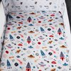 Tontukatu Pack n Play Sheet Stretchy Fitted Portable Mini Crib Sheets Set 3 Pack,Playard Sheets Convertible Playard Mattress Cover,Ultra Soft Jersey Material,Rocket Satellite,Car & Bus