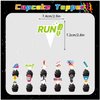 Running Party Decorations Running Birthday Decorations Set, Sports Fitness Party Supplies Includes Birthday Banner, Cake Topper, Cupcake Toppers, Latex Balloons