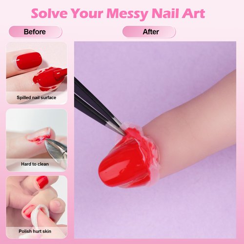 Clara Colors Liquid Latex for Nails, 35ML Upgraded Fast Drying Latex Nail Polish Barrier Peel Off for Various Nail Art Latex Tape Peel Off Nail Cuticle Guard Protector for Nail Painting with weezers