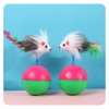 JLEivvi 2 PCS Cat Mouse Toy Furry Tumbler Mouse Cat Toy Interactive Cat Stick Interactive Cat Mice Toys Interactive Cat Toy with Sound for Wee Kitten Hunting Exercising Eliminating Boredom for cat
