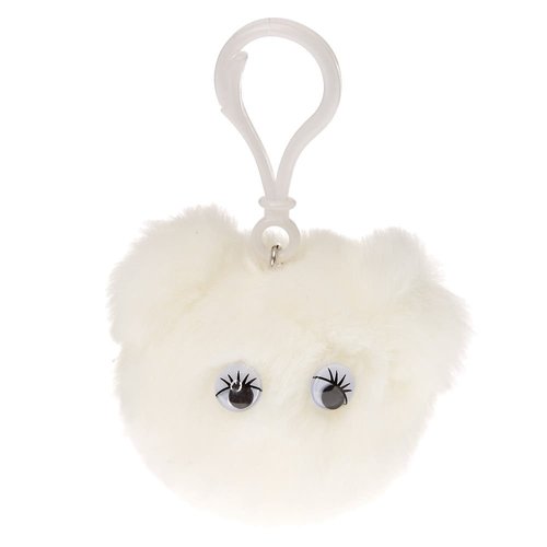 Claire's Girl's White Googly Eyed Pom Bubblegum Flavored Lip Gloss Keyring