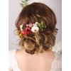 Kercisbeauty Handmade Boho Hair Comb for Brides Floral Red Flower Hair Accessories Woodland Garden Wedding Hair Piece for Women Girls Evening Party