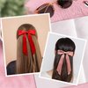 Hair Ribbon Bow Clips for Women Girls-4PCS Tassel Ribbon Bowknot With Long Tail,Silky Satin Hair Bows Hair Clips,Bowknot Aesthetic Hair Accessories For Toddlers Teens Kids