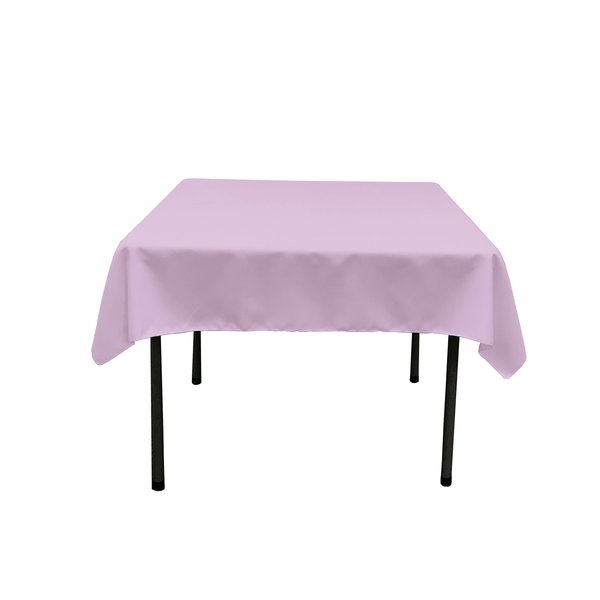 LA Linen Polyester Poplin Washable Square Tablecloth, Stain and Wrinkle Resistant Square Table Cover 52x52, Fabric Table Cloth Square for Dining, Kitchen, Party, Holiday 52 by 52-Inch, Lilac