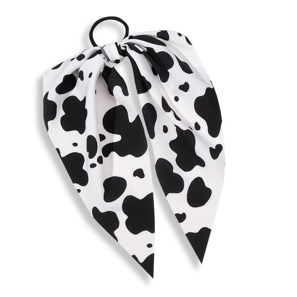 2pcs Cow Print Hair Accessories Bow Bowknot Scrunchie Ponytail Cow Print Bow Hair Bands Cow Print Accessories for Women