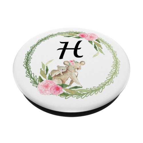 Cell Phone Pop Out Holder,Cute Koala Bear Flower Letter H PopSockets Grip and Stand for Phones and Tablets