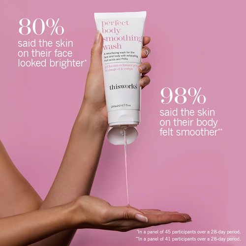THISWORKS Perfect Smoothing Face & Body Wash, Exfoliating Resurfacing Cleanser, 6.7 Ounce (200ml)