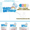 Blue Glitter Cartoon Birthday Cake Topping, Kids Birthday Cake Decoration (blue)