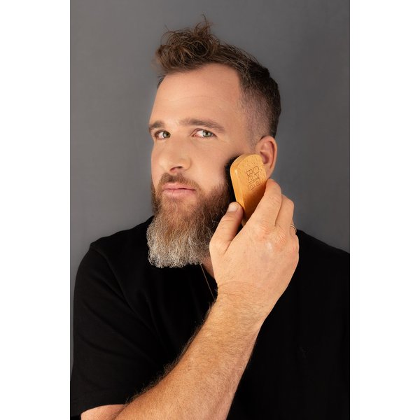 Wooden Beard and Moustache Comb and Brush Set, Beard Grooming Kit for Men for Styling and Hair Care, Handmade Wooden Comb and Beard Brush for Straightening and Conditioning Beards