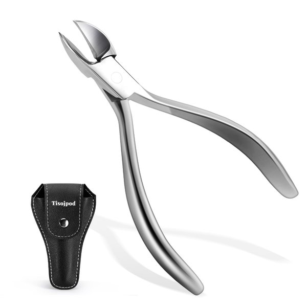 Tisojpod Toenail Clippers, Professional Ingrown Nail Clippers for Men Women& Seniors, Toenail Clippers for Thick Toenails, Premium Quality Stainless Steel Nail Clippers with Super Sharp Curved Blades