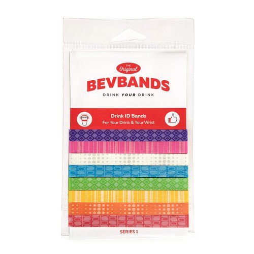 BevBands Drink Markers and Water Bottle Bands - Set of 8 - Series 1