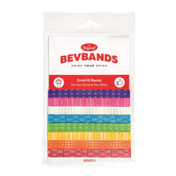 BevBands Drink Markers and Water Bottle Bands - Set of 8 - Series 1