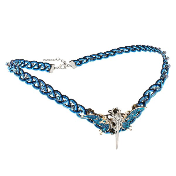 COTEEZA Blue Viking Fairy Circlet - Medieval Celtic Retro Fairy Crown Vintage Viking Clasic Blue Headband V-Shape Fashion Headpiece Bird Headband Women Cosplay Renaissance Costume Headgear