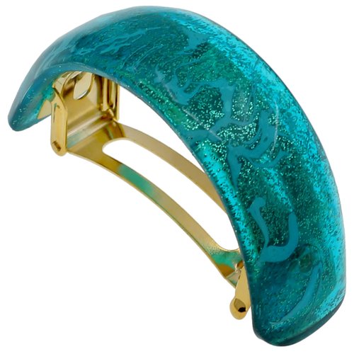 Camila Paris CP3300 French Hair Barrette, Hair Ponytail Holder for Fine Long Hair, Turquoise, Strong Hold Grip Hair Clips for Women, No Slip Styling Girls Hair Accessories, Made in France