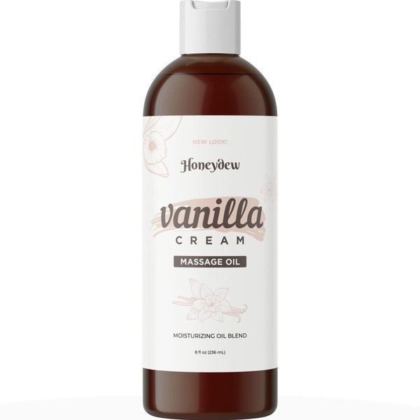 Sensual Couples Gift Stocking Stuffer - Romantic Massage Oil for Couples for Girlfriends Wives Boyfriends & Husbands - Therapeutic Grade Non GMO and Vegan Vanilla Massage Oil for Couples