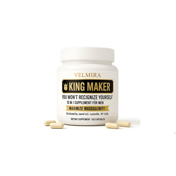 Velmira™ .King Maker Supplement for Men 13-in-1.Sugar-Free .Energy Support .Muscle Recovery.Health Support -Zinc-Tongkat Ali -Maca-Magnesium-Vitamin D3. Supplement.120 Capsules-(1) kin .Pack of 1
