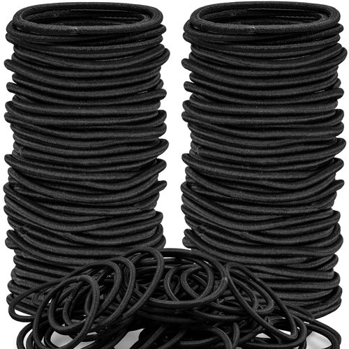 VUKOKU Hair Ties, 180 PCS Hair Elastics, Ponytail Holders, 3MM Elastic Hair Ties for Thick Hair, Premium Black Hair Ties for Women, Hair Tie, Hair Ties Bulk