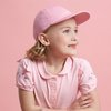 The Hat Depot Kids Washed Low Profile Cotton and Denim Plain Baseball Cap Hat (6-9 yrs, Light Pink)