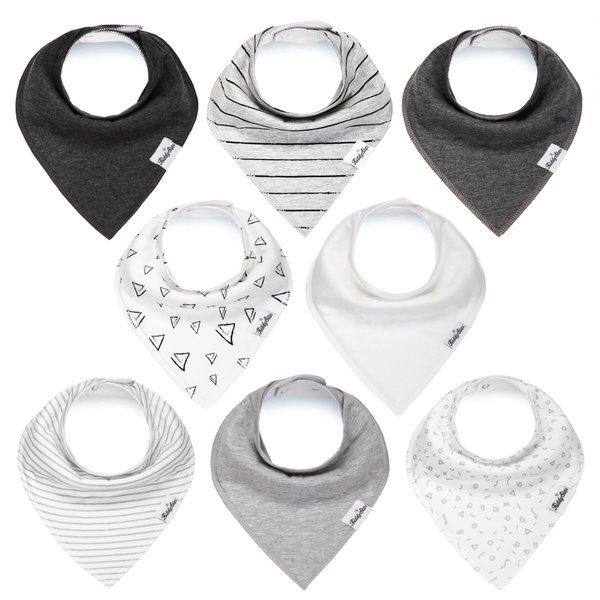 KiddyStar Organic Cotton Toddler Bibs: Bandana Bibs for Drooling, Teething, Feeding & Newborn Babies | Soft & Absorbent (Triangular 5)
