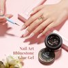 Beetles Rhinestone Glue for Nails Nail Gem Glue for Nail Art Adhesive Resin Gems Diamonds Jewelry Decoration Soak Off Led Lamp with 2 Dual Purpose Brush Pen Gift for Girls