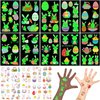 Luminous Easter Temporary Tattoos, Konsait Glow in the Dark Tattoos for Kids Rabbit Tattoos Easter Eggs Chicks Baskets Luminous Fake Tattoo Stickers Year of Rabbit Birthday Party Favors 10 Sheets