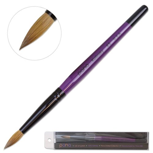 Pana Purple Wood Kolinsky Acrylic Nail Brush (Size: 6, 8, 10, 12, 14, 16, 18, 20, & 22) Kolinsky Hair (Size 8)