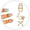 SMUOBT 3PCS Nail Ring for Women Rhinestone Tip Nail Rings Jewelry Fingertip,Nail Art Charms Accessories False Nail Crystal Gold Fingernail Rings for Gifts
