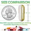 XPRS Nutra Size 000 Empty Capsules - 1000 Count Empty Gelatin Capsules - Empty Pill Capsules - DIY Supplement Capsule Filling - Fillable Color Gel Caps Pills (Gold)