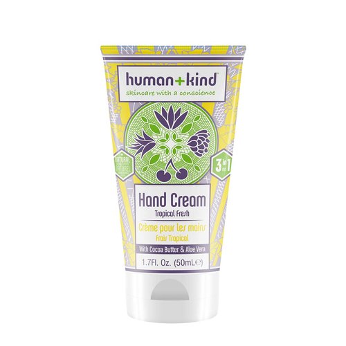 Human+Kind Moisturizing Hand Cream Tropical Fresh - Hydrating Cream with Avocado Oil and Shea Butter - Intense, Fast Absorbing Moisturizer for Smooth Skin - For Dry, Cracked Skin - 1.7 oz