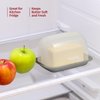 Signoraware Extra Large Butter Dish with Flip Top Lid Wide Butter Keeper Holds 2 Sticks, East Coast, West Coast, European Style, Kerrygold, Butter Cream Cheese Plastic Butter Holder/Container with Lid