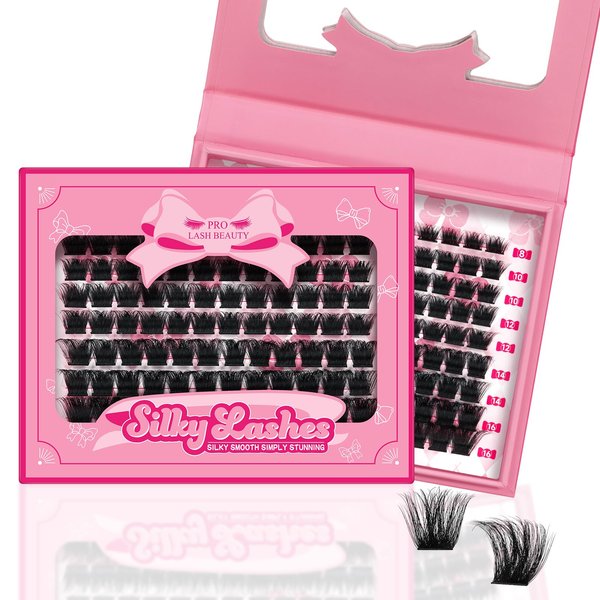 Lash Clusters, 108 Pcs Individual Lashes Soft Cluster Lashes DIY Lash Extension 8-16mm Eyelash Clusters Volume Wispy Lashes Super Thin Band Reusable(Thoughtful,D-8-16mix)