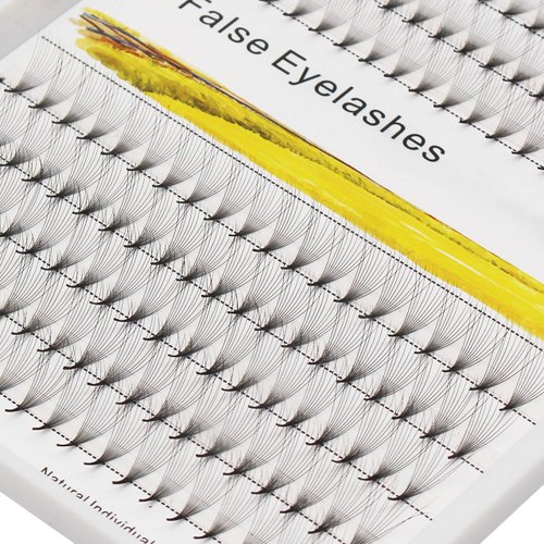 Dedila -200Pcs Grafting Mixed 8-10-12-14mm/10-12-14-16mm/12-13-15-16mm /12-14-16mm/14-15-16mm Individual False Eyelashes Long Stem Cluster Natural Long Premade Fans Volume Eye Lashes (10-12-14-16mm)