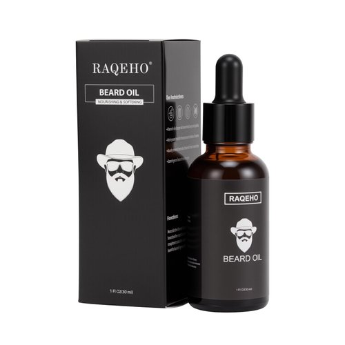 RAQEHO Sandalwood Beard Oil for Men - Beard Softener Moisturizer Thickener Strengthen Coarse Hair Mustache Oil with Argan Oil & Jojoba Oil Beard Conditioners & Oils Serum Care Gifts（1fl oz）
