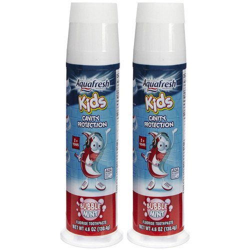 Aquafresh Kids Fluoride Toothpaste with Triple Protection, Bubblemint , 4.6 oz (130.4 g)