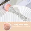 SILPECWEE 1pc Nail Brush for Cleaning Fingernails Inlaid Clear Crystal Nail Art Brush Acrylic Cleaner Remover Brush Nail Dust Brush for Makeup Dip Powder Blush