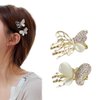 Loudy ZDZ Elegant Stylish Exquisite Butterfly Small Hair Claw Clips Barrettes, Made Of Opal, Rhinestone And Alloy, Special Designed For Women, Girls And Ladies (2 Pcs)