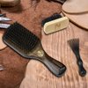 NORSEWOOD Boar Bristle Brush for Shine and Texture - Stiff Bristles for Medium Hair/Beards, Cleaning Brush Included